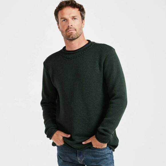 New Merino Wool Roll Neck Sweater Green (Made in Ireland) - Picture 1 of 8